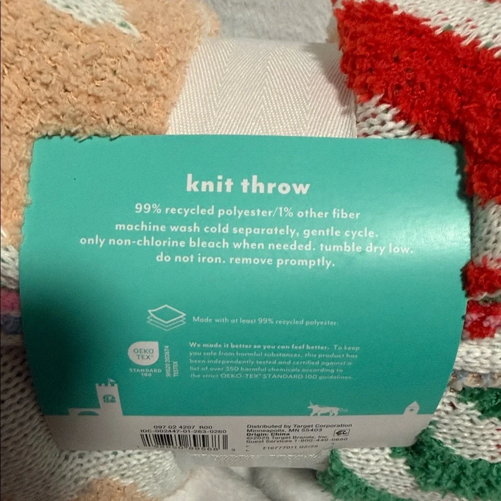 Pillowfort Candy Knit And Chenille Throw Blanket